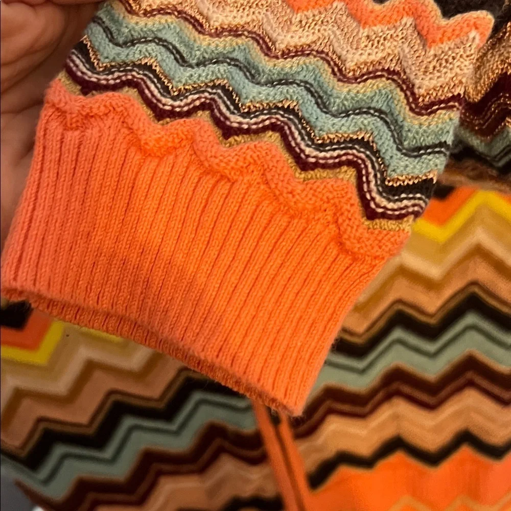 Missoni for Target Zigzag Knit Cardigan in orange and Yellow blue brown siz 12 g